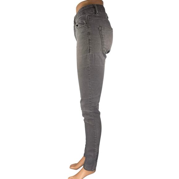 H&M Women's Gray Mid Rise Washed Ankle Casual Stretch Skinny Denim Jeans Size 6 - Picture 2 of 5